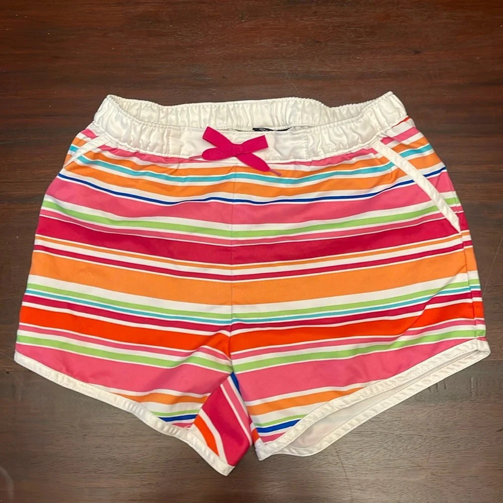 Lands End striped girls swim shorts size 16